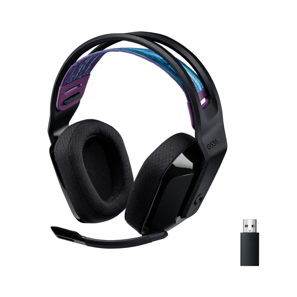 Logitech G535 Lightspeed Wireless Gaming Headset, Stereo, for PC, PS4/PS5 USB Rechargeable - Black (981-000971)