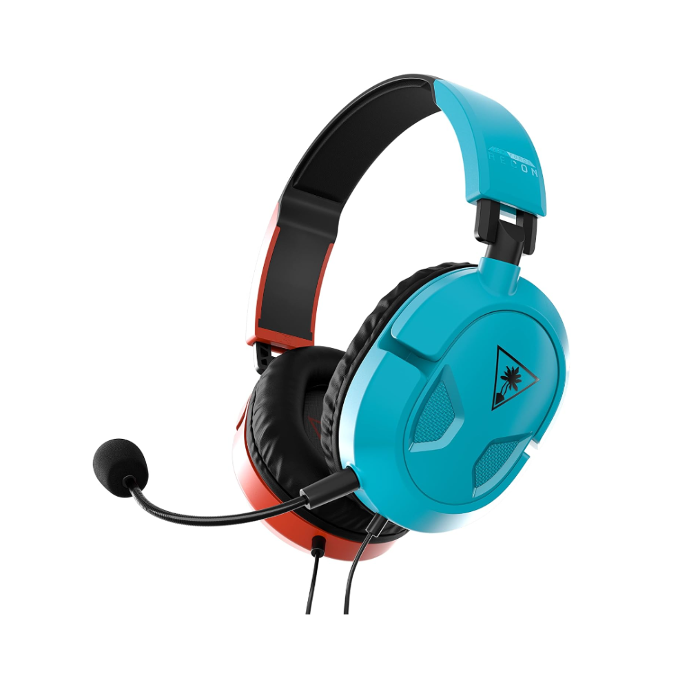 Turtle Beach Recon 50 Gaming Headset for Nintendo Switch,Xbox, PlayStation, Mobile, & PC with 3.5mm – Removable Mic – Red/Blue (TBS-8150-05)